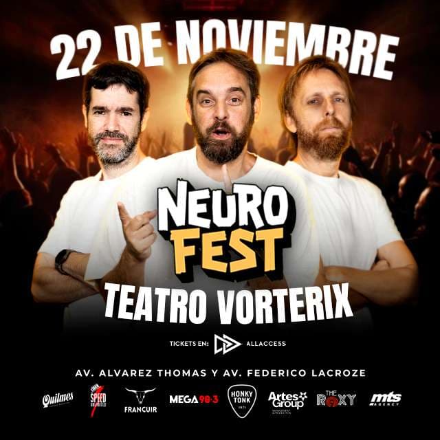 Flyer oficial de Neurofest, 22 de noviembre en Teatro Vorterix