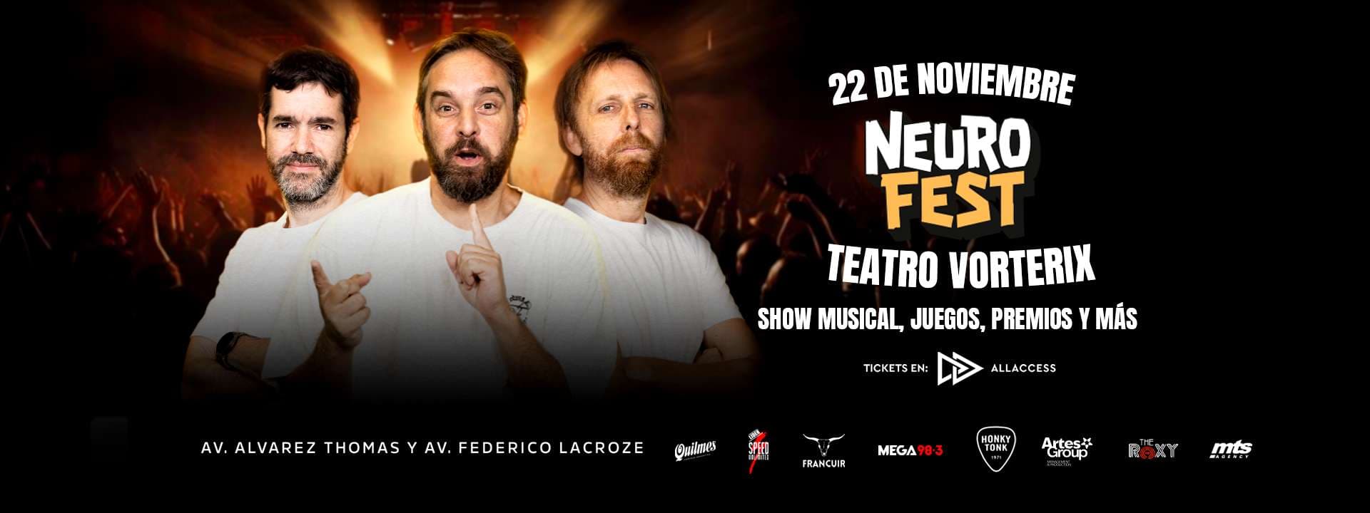 Flyer oficial de Neurofest, 22 de noviembre en Teatro Vorterix
